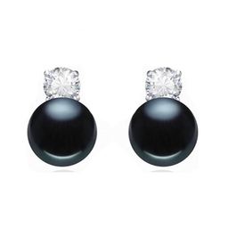 Обеци A Gift to Remember, с черни натурални перли