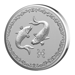Сребърен медал - медальон Зодиакални знаци Риби
