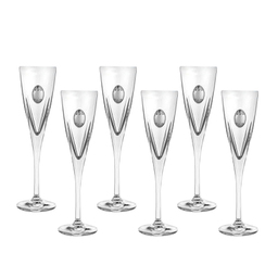 Сет чаши за шампанско Fusion със сребърна плочка