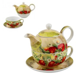 Комплект от чаша и чайник Strawberry