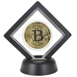 Колекционерски медал Bitcoin с настолна поставка