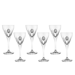 Сет чаши за вино Fusion със сребърна плочка