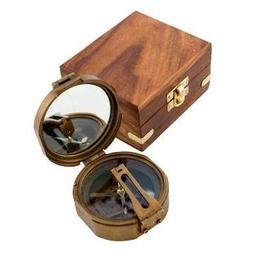 Бромтон компас James Cook в дървена кутия за подарък