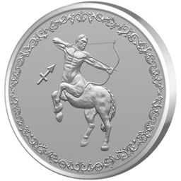 Сребърен медал - медальон Зодиакални знаци Стрелец