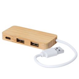 USB хъб Type-C, Bamboo Essence с възможност за персонализиране