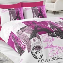Спален комплект бельо с олекотена завивка Париж лила