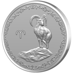 Сребърен медал - медальон Зодиакални знаци Овен