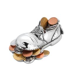 Статуетка обувка с монети 10см, със сребърно покритие