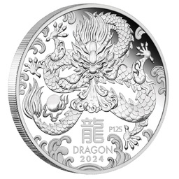 Сребърна монета Година на Дракона 2024, 1 Oz