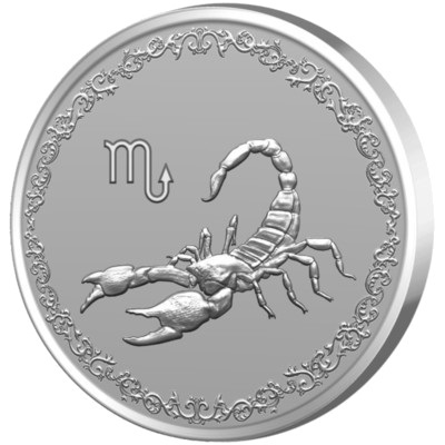 Сребърен медал - медальон Зодиакални знаци Скорпион