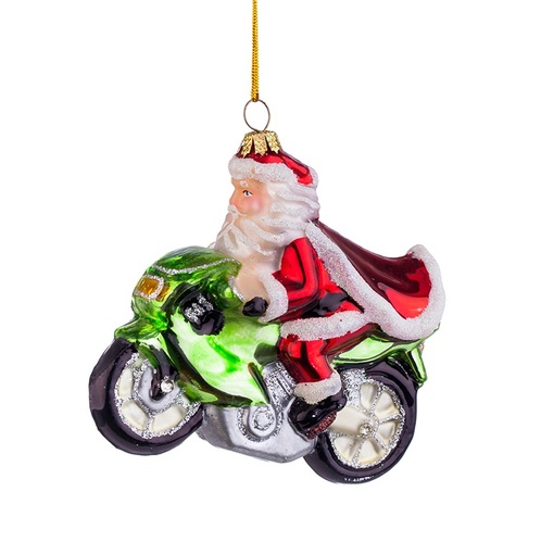 Стъклена играчка Дядо Коледа с мотор L041