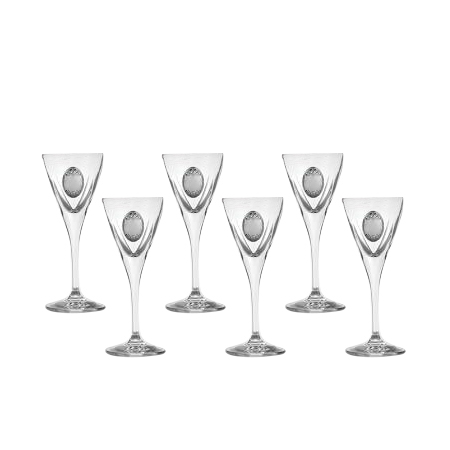 Сет чаши за ракия Fusion със сребърна плочка