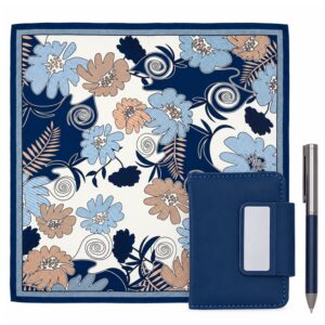 Дамски комплект Design Blue, елегантен шал, картодържател и химикалка