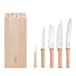 Комплект 5 кухненски ножа Opinel Parallele Bread, с дървена стойка