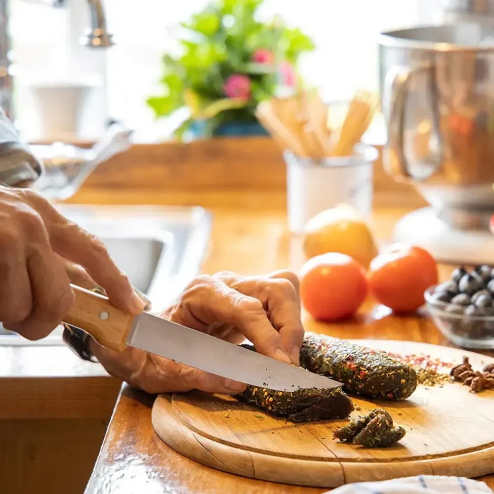 Комплект 5 кухненски ножа Opinel Parallele Bread, с дървена стойка - Image 3
