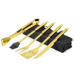 Луксозен комплект за барбекю Mikamax Millionaire BBQ Tools, 5 части Луксозен комплект за барбекю Mikamax Millionaire BBQ Tools, 5 части