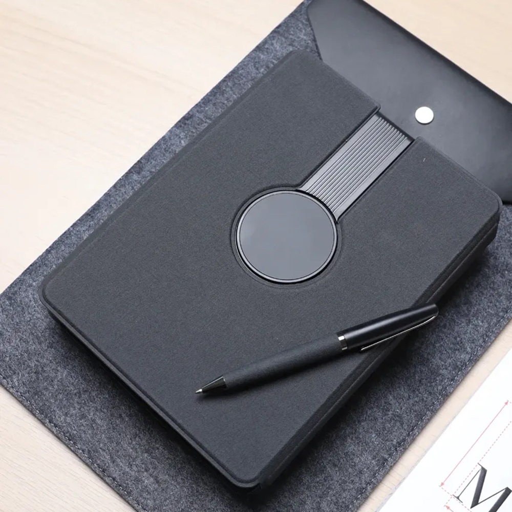 Комплект с бележник, химикалка, Power bank, безжично зарядно и USB памет - Image 3