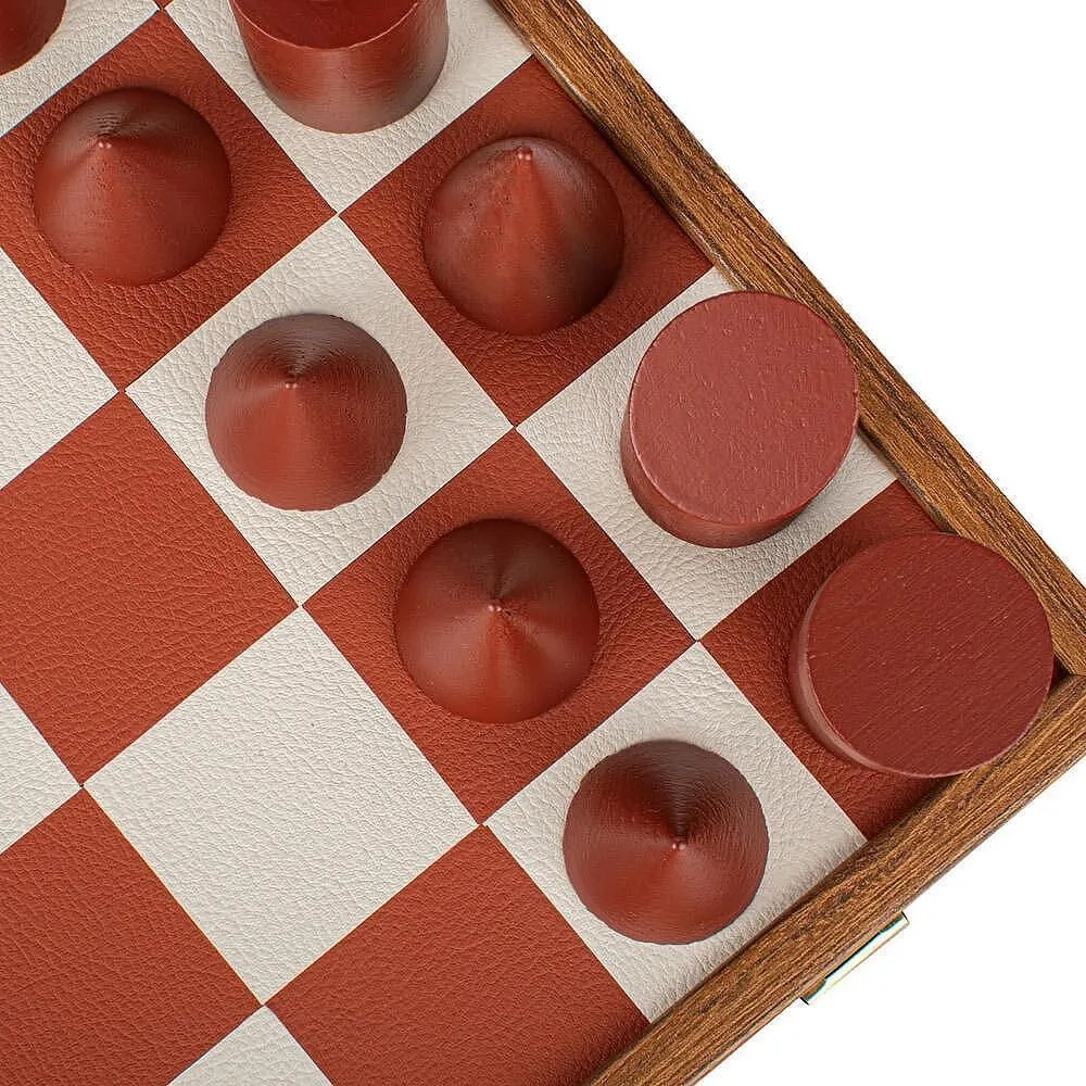 Луксозен шах Manopoulos Bauhaus Style Terracotta & White, 40x40 см - Image 6