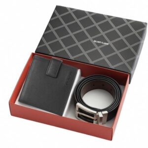 Мъжки комплект за подарък от Портфейл и колан Silver Flame SFS-028