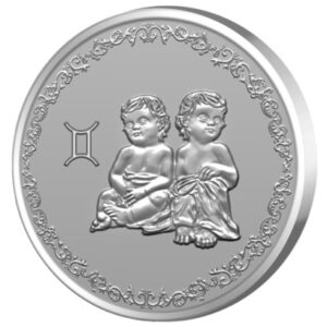 Сребърен медал - медальон Зодиакални знаци Близнаци