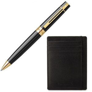 Подаръчен комплект Sheaffer Medalist, химикалка 300 Black & Gold и калъф за карти