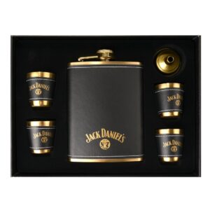 Подаръчен комплект Jack Daniel’s с манерка, 2 чашки и фунийка