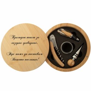 Комплект за вино Bamboo, с 4 аксесоара