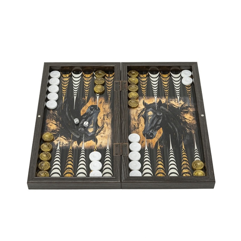 Луксозна табла Horse L Tabla®, 42 см, с художествен портрет на кон