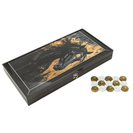 Луксозна табла Horse L Tabla®, 42 см, с художествен портрет на кон - Image 2