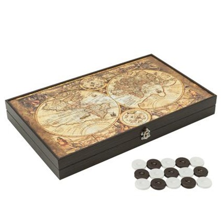 Луксозна табла Map of World Tabla®, 49 см, еко кожа с карта на света - Image 2