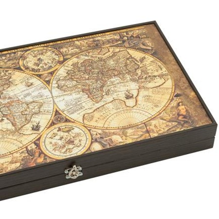 Луксозна табла Map of World Tabla®, 49 см, еко кожа с карта на света - Image 4
