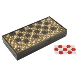 Табла Premium Orient Backgammon L Tabla®, 42 см, черна със златисти орнаменти