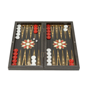 Табла Premium Orient Backgammon L Tabla®, 42 см, черна със златисти орнаменти