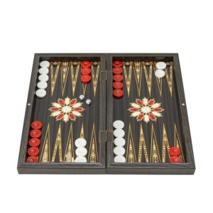 Табла Premium Orient Backgammon L Tabla®, 42 см, черна със златисти орнаменти