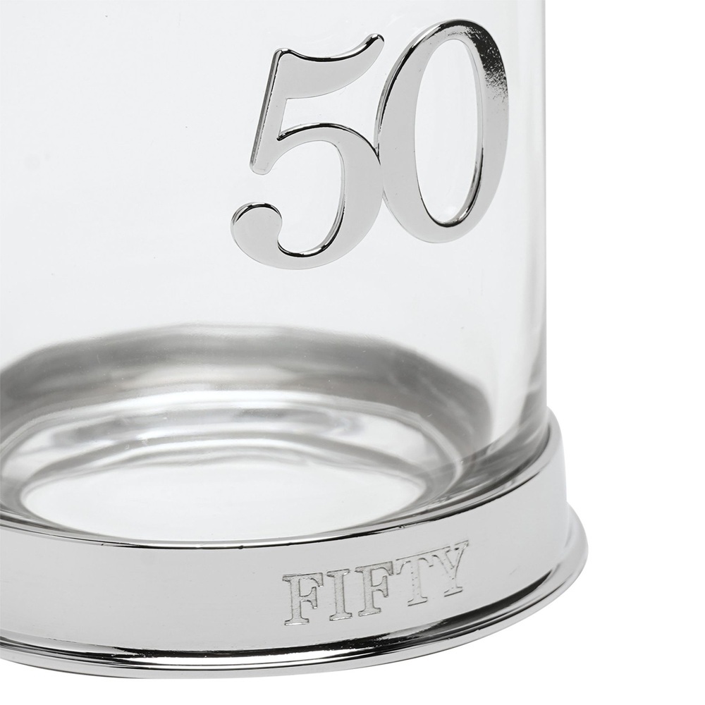 Юбилейна чаша за уиски Celebrations® Milestones, с 3D число 50 – подарък за 50-годишнина - Image 3