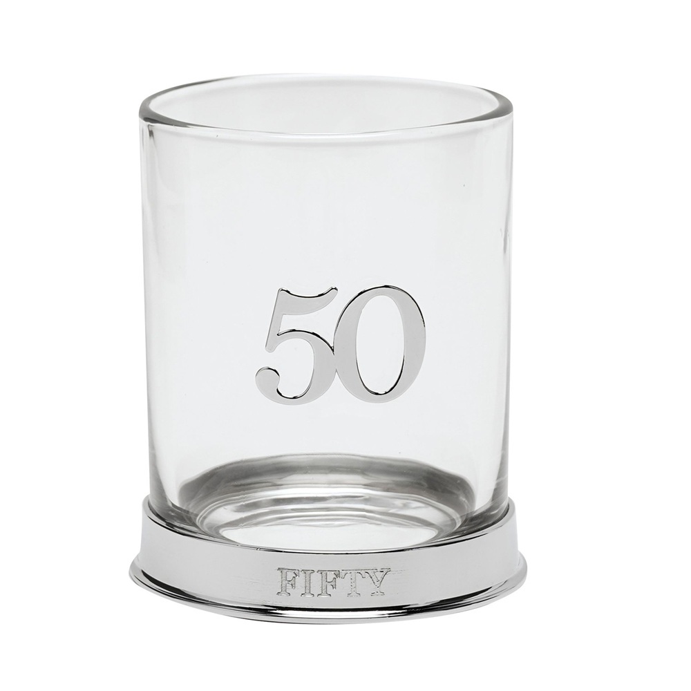 Юбилейна чаша за уиски Celebrations® Milestones, с 3D число 50 – подарък за 50-годишнина