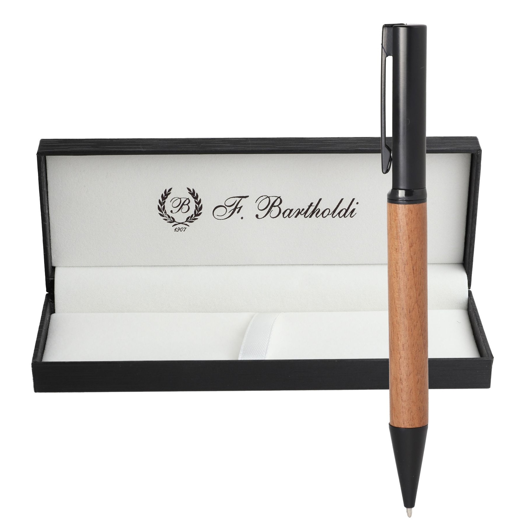 Метална химикалка WoodLine Black, с дървен захват