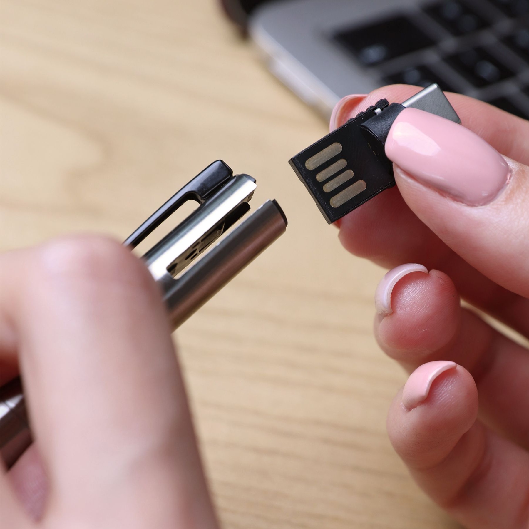 Метална химикалка SmartDrive 16GB, с USB Type-C, в подаръчна кутия - Image 2