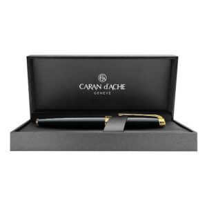 Луксозна писалка Caran d'Ache Léman Ebony Black & Gold, 18K златно перо F
