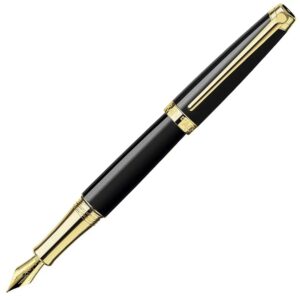 Луксозна писалка Caran d'Ache Léman Ebony Black & Gold, 18K златно перо F