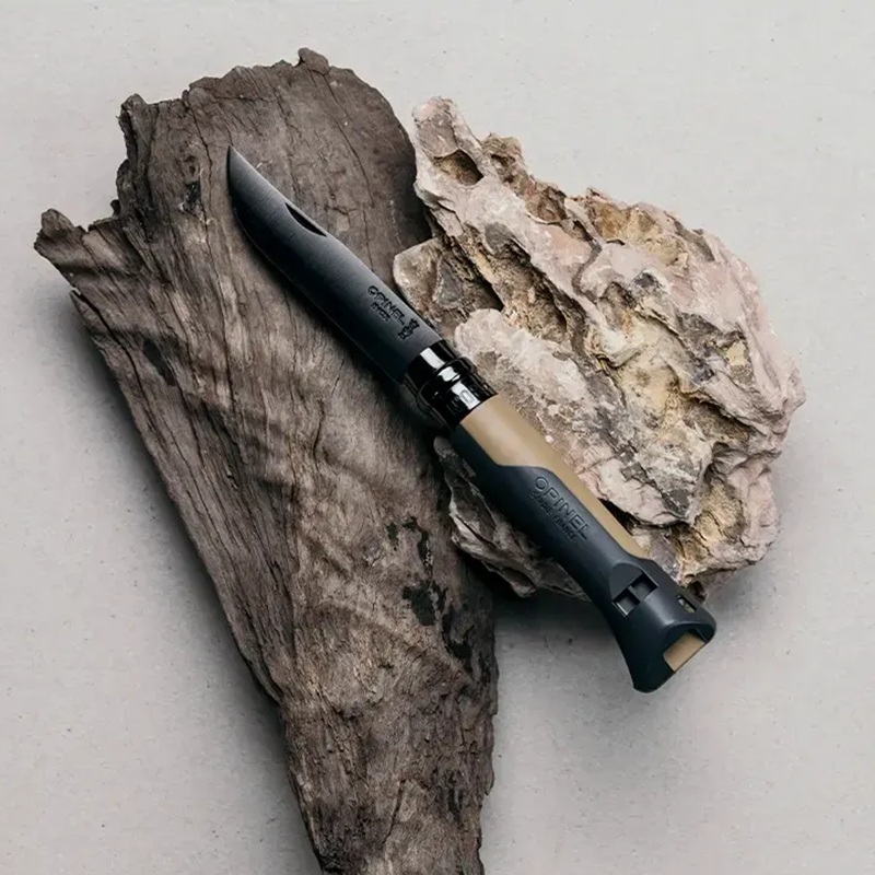 Сгъваем нож Opinel Horizon №08 Mustard Black, със свирка 110 dB - Image 2